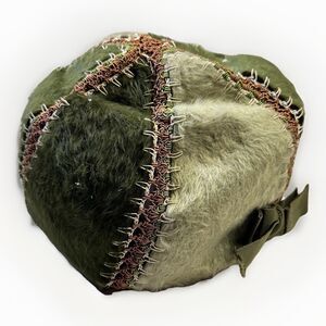 Vintage Bergdorf Goodman Italian Fur Felt Patchwork Hat Green Mohair 60s